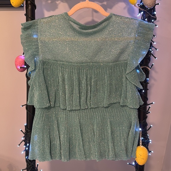 Zara Green Ruffle Top - Picture 4 of 5